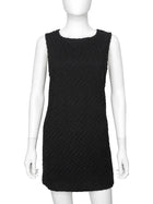 Chanel Black 09A Wool Embroidered Mini Shift Dress - 42 / M