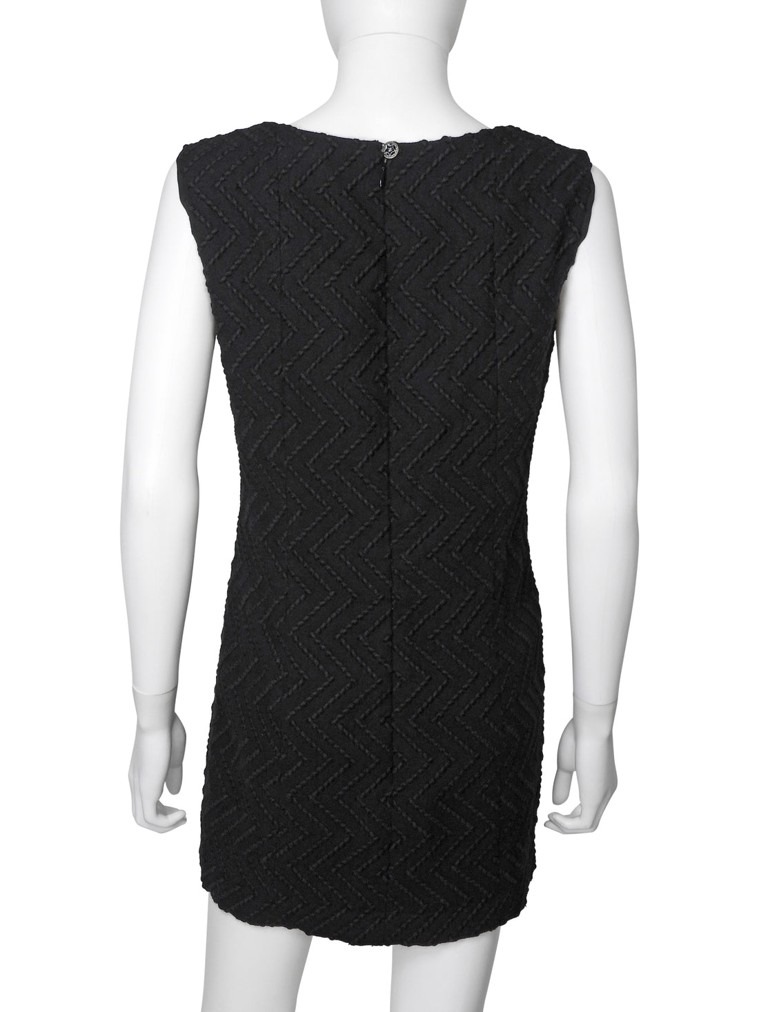 Chanel Black 09A Wool Embroidered Mini Shift Dress - 42 / M