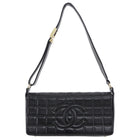 Chanel Black Vintage 2002 Chocolate Bar East West CC Shoulder Bag