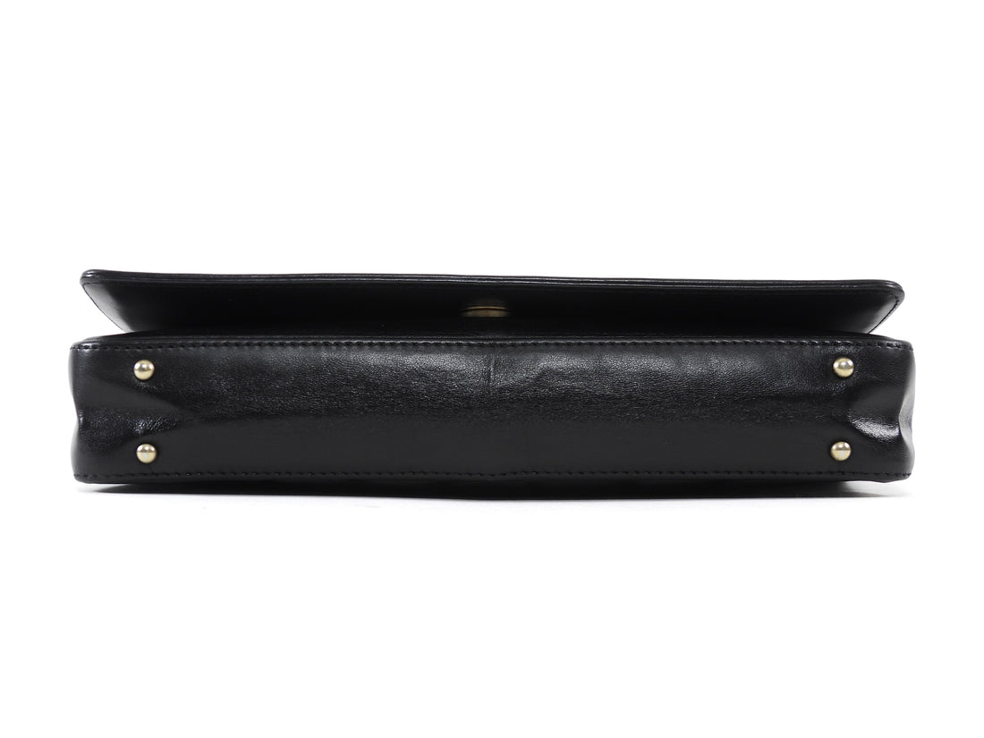 Chanel Black Vintage 2002 Chocolate Bar East West CC Shoulder Bag