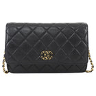 Chanel Black Quilted Leather 19 Chain CC Wallet on Chain