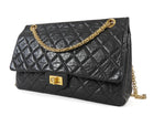 Chanel Black GHW 2011 Quilted Aged Calfskin 2.55 Reissue Double Flap Chain Bag