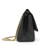 Chanel Black GHW 2011 Quilted Aged Calfskin 2.55 Reissue Double Flap Chain Bag
