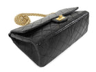 Chanel Black GHW 2011 Quilted Aged Calfskin 2.55 Reissue Double Flap Chain Bag