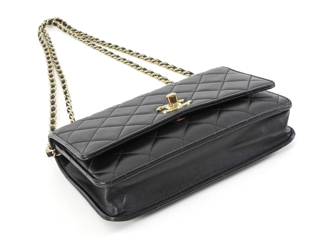 Chanel Black Quilted Lambskin Trendy Wallet on Chain GHW