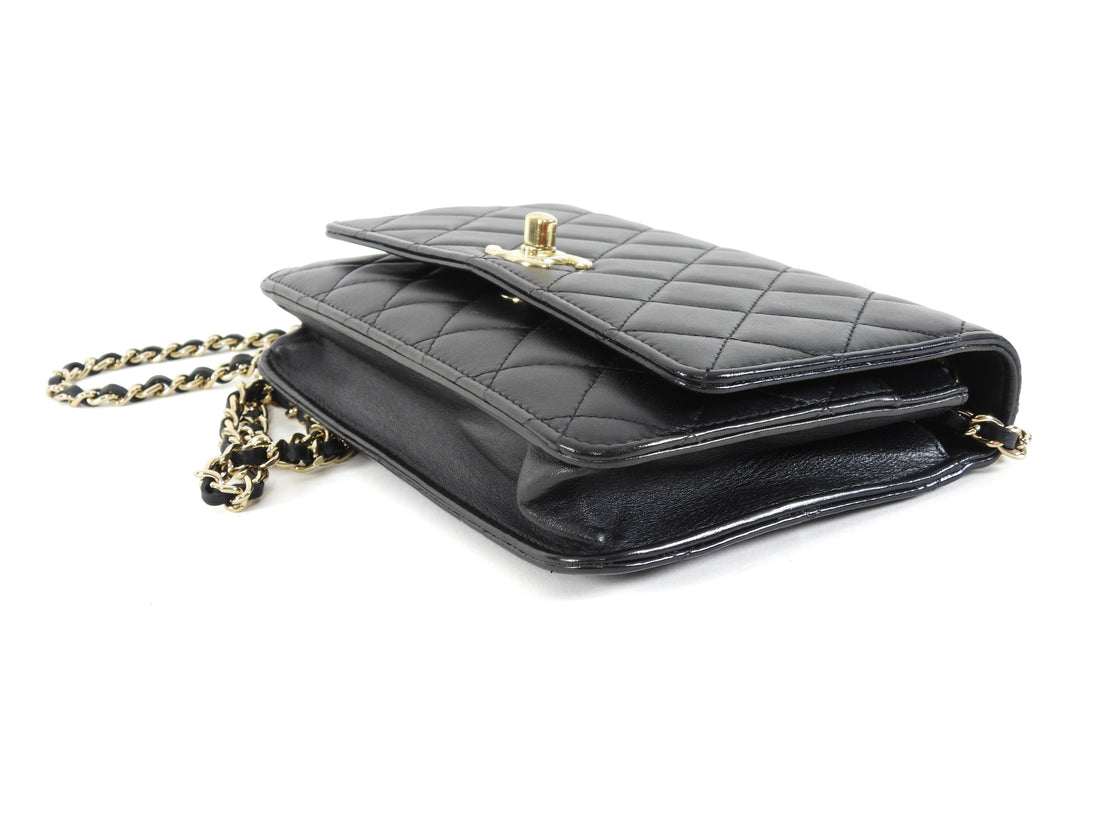 Chanel Black Quilted Lambskin Trendy Wallet on Chain GHW