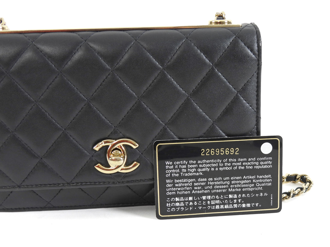 Chanel Black Quilted Lambskin Trendy Wallet on Chain GHW