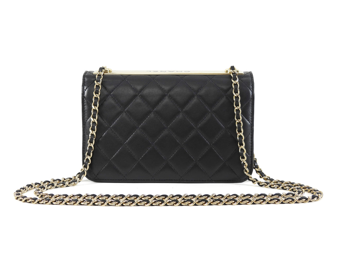 Chanel Black Quilted Lambskin Trendy Wallet on Chain GHW