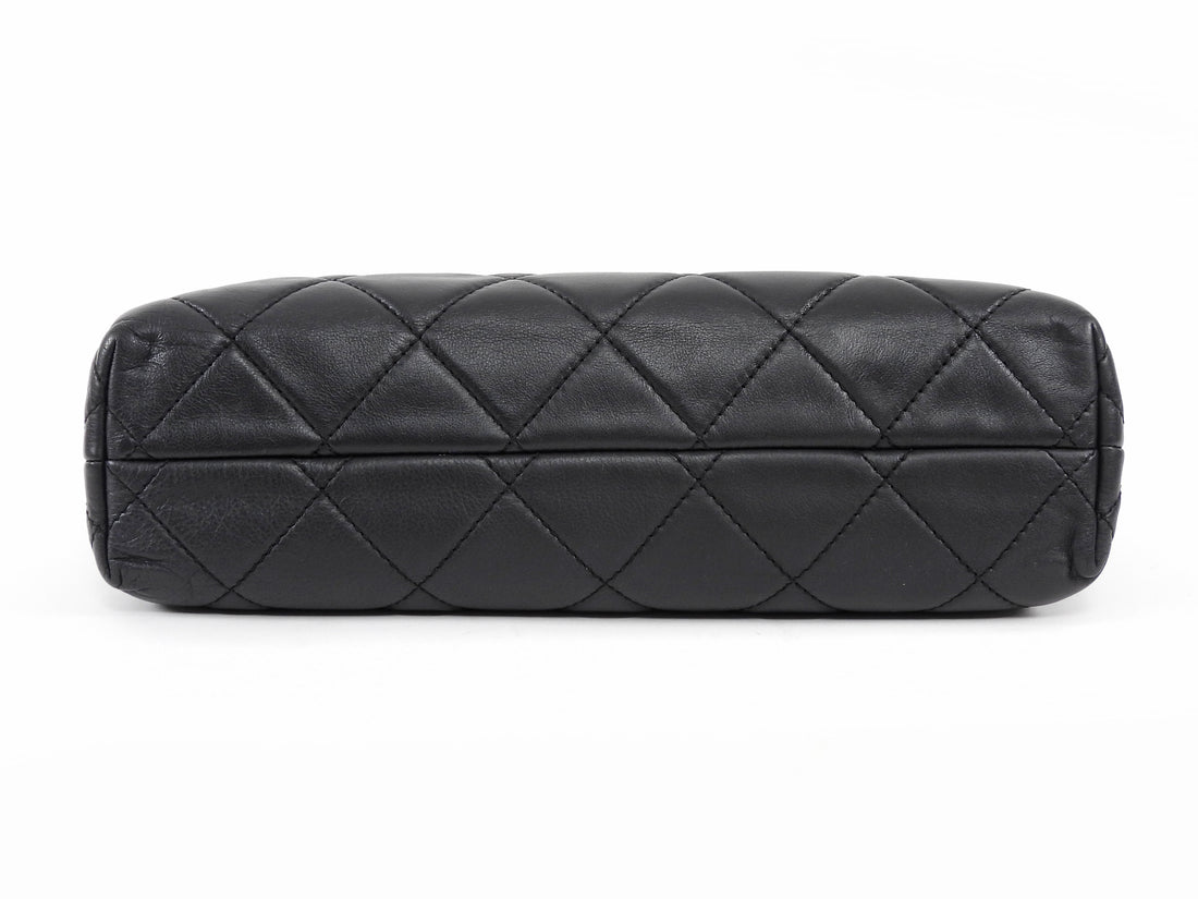 Chanel Black Quilted Leather In The Business Jumbo Flap Bag SHW