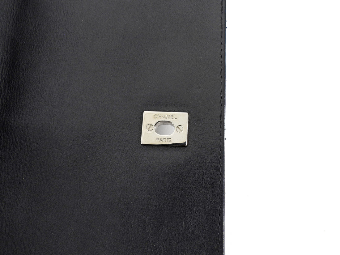 Chanel Black Quilted Leather In The Business Jumbo Flap Bag SHW
