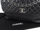 Chanel Black Quilted Leather In The Business Jumbo Flap Bag SHW