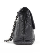 Chanel Black Quilted Leather In The Business Jumbo Flap Bag SHW