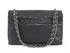 Chanel Black Quilted Leather In The Business Jumbo Flap Bag SHW
