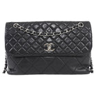 Chanel Black Quilted Leather In The Business Jumbo Flap Bag SHW
