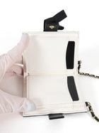 Chanel Black Lambskin Quilted Book Card Holder on Chain
