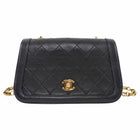 Chanel Vintage 1989 Black Leather Mini Bijoux Curve Full Flap Bag