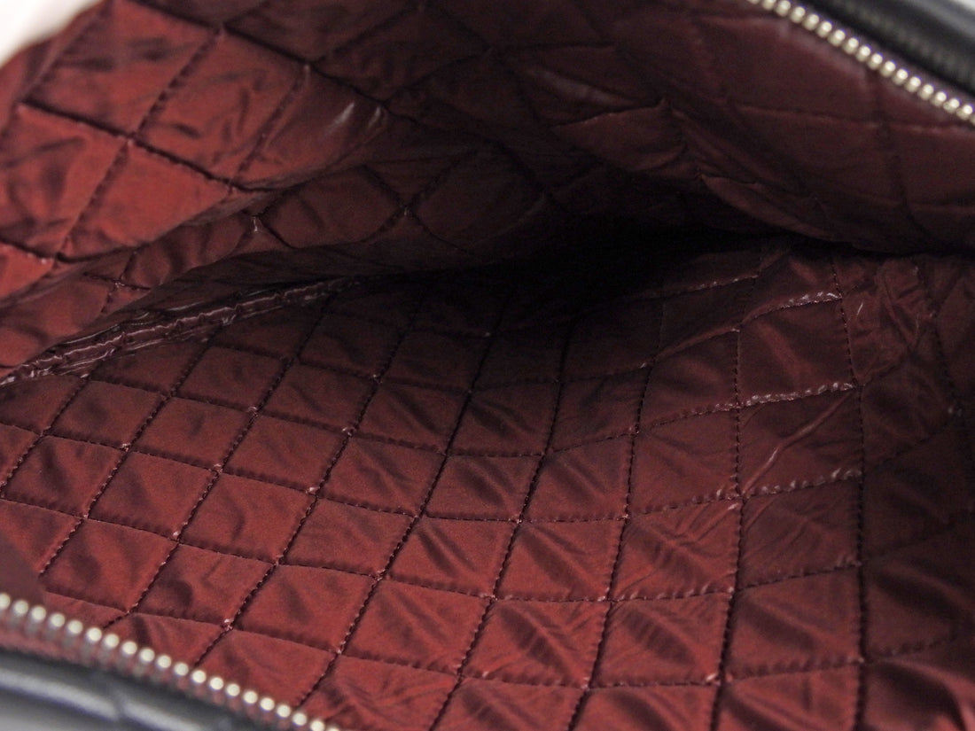 Chanel Black Quilted Lambskin Beauty Foldover Clutch Bag