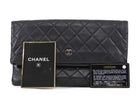 Chanel Black Quilted Lambskin Beauty Foldover Clutch Bag