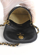 Chanel Black Quilted Leather Mini Pearl Crush Waist Bag GHW