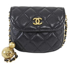 Chanel Black Quilted Leather Mini Pearl Crush Waist Bag GHW