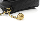 Chanel Black Vintage 1991 Caviar Quilted CC Medium Flap Front Chain Camera Bag