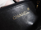 Chanel Black Vintage 1991 Caviar Quilted CC Medium Flap Front Chain Camera Bag
