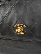 Chanel Black Vintage 1994 Lambskin Leather Quilted Flap Front Tassel Camera Bag