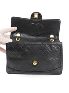 Chanel Vintage 1989 CC Medium Quilted Flap Bag with Snap Wallet