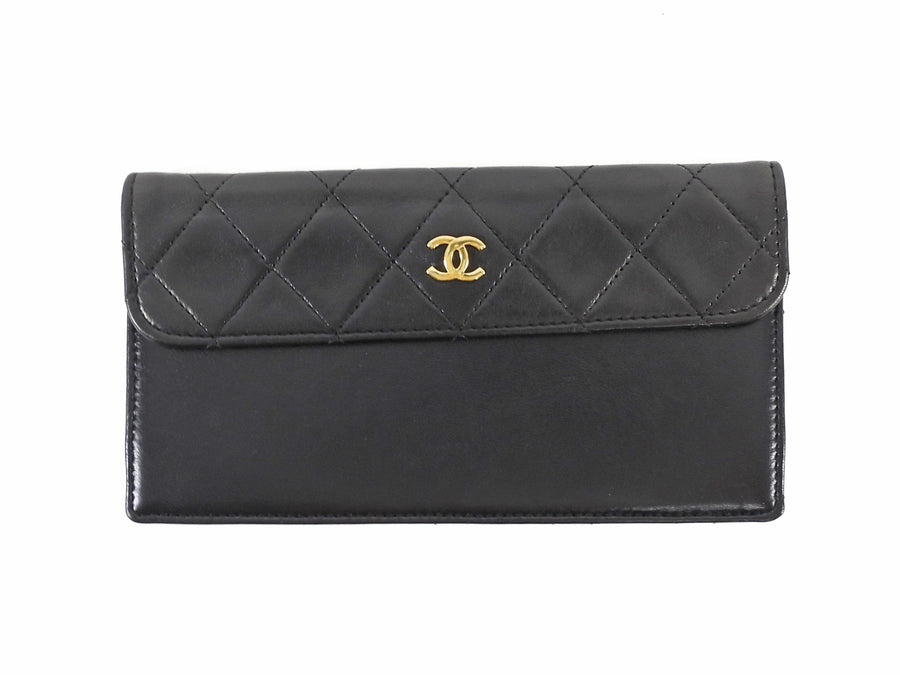 Chanel Vintage 1989 CC Medium Quilted Flap Bag with Snap Wallet