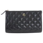 Chanel Black Caviar Quilted Leather Timeless Clutch Bag