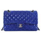 Chanel 10C Cobalt Blue Lambskin Quilted Medium Classic Double Flap Bag SHW