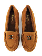 Chanel Tan Brown AW2026 Suede CC Shearling Loafers - 37 (36.5)