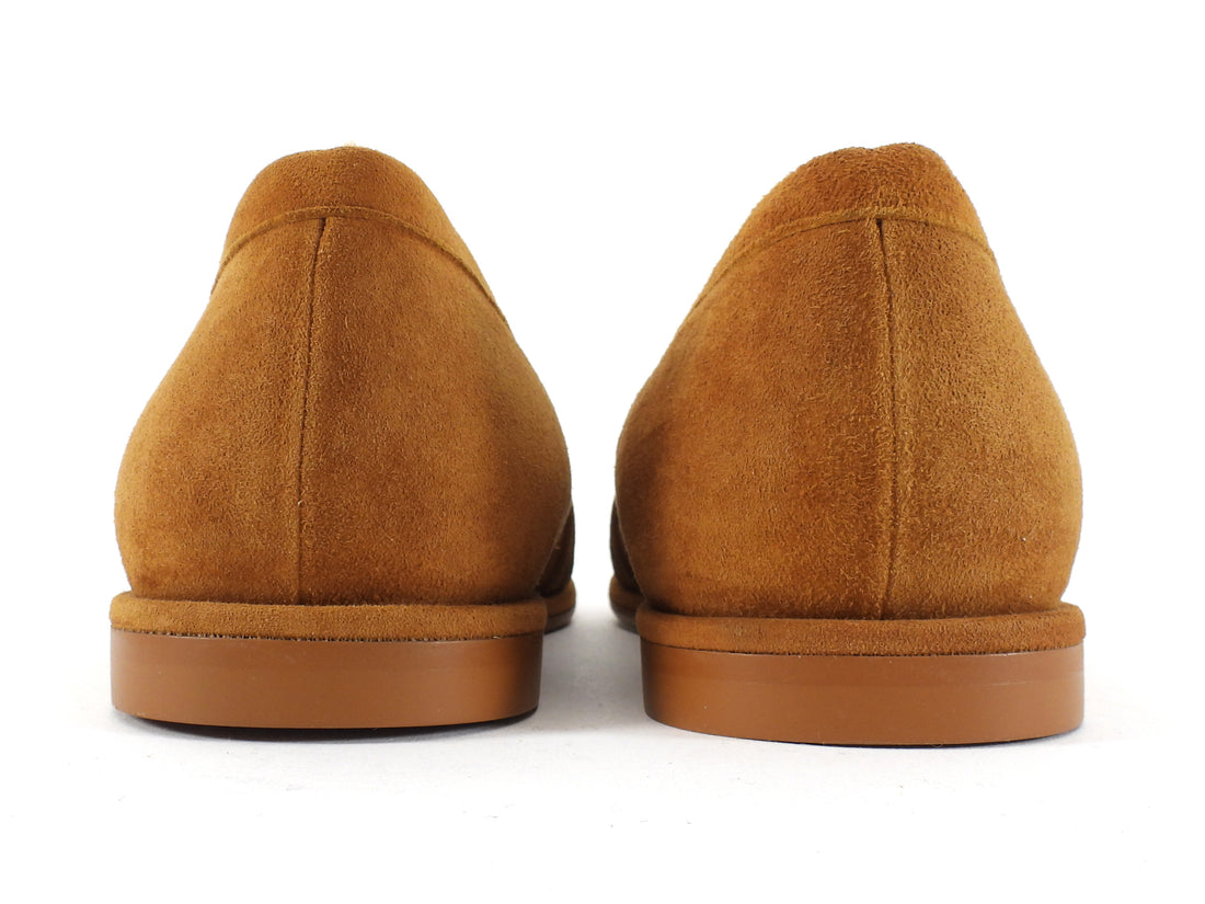 Chanel Tan Brown AW2026 Suede CC Shearling Loafers - 37 (36.5)