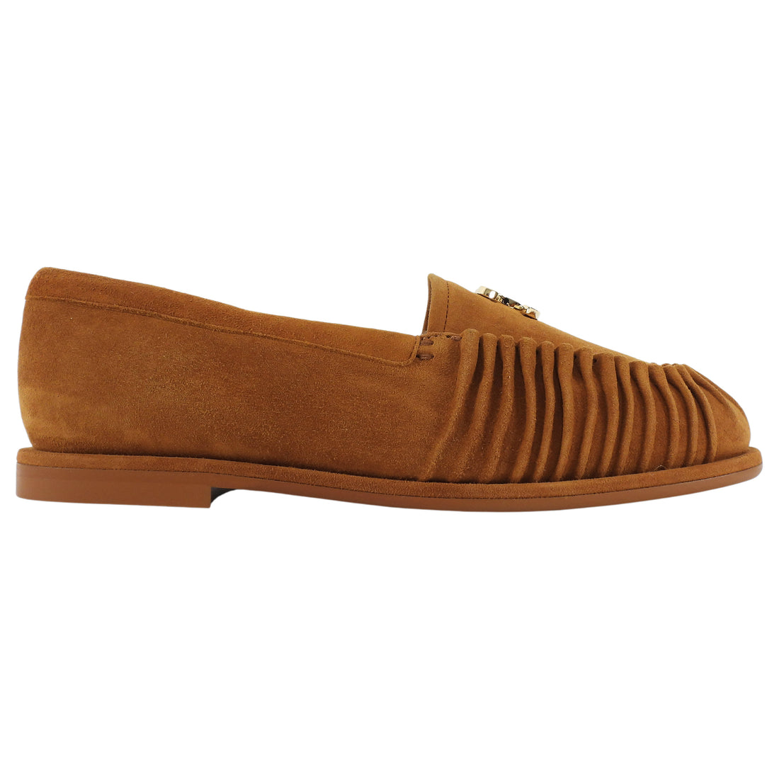 Chanel Tan Brown AW2026 Suede CC Shearling Loafers - 37 (36.5)