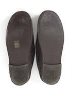 Chanel Mouse Brown Suede Ruthenium CC Shearling Lined Loafers - 37.5 (fits 36.5)