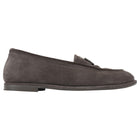 Chanel Mouse Brown Suede Ruthenium CC Shearling Lined Loafers - 37.5 (fits 36.5)