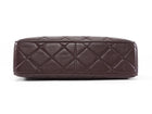 Chanel Brown Vintage 1994 Brown Caviar Leather Chevron Quilted Flap Camera Bag