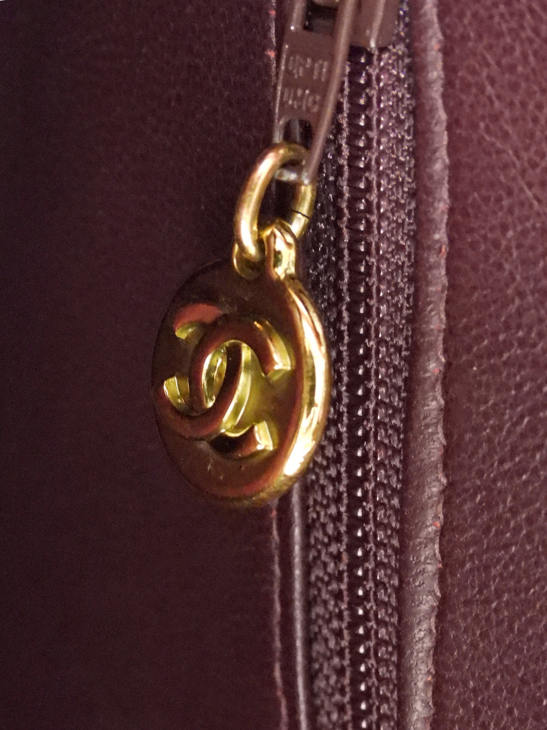 Chanel Brown Vintage 1994 Brown Caviar Leather Chevron Quilted Flap Camera Bag