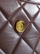 Chanel Brown Vintage 1994 Brown Caviar Leather Chevron Quilted Flap Camera Bag