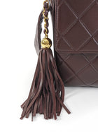 Chanel Brown Vintage 1994 Brown Caviar Leather Chevron Quilted Flap Camera Bag