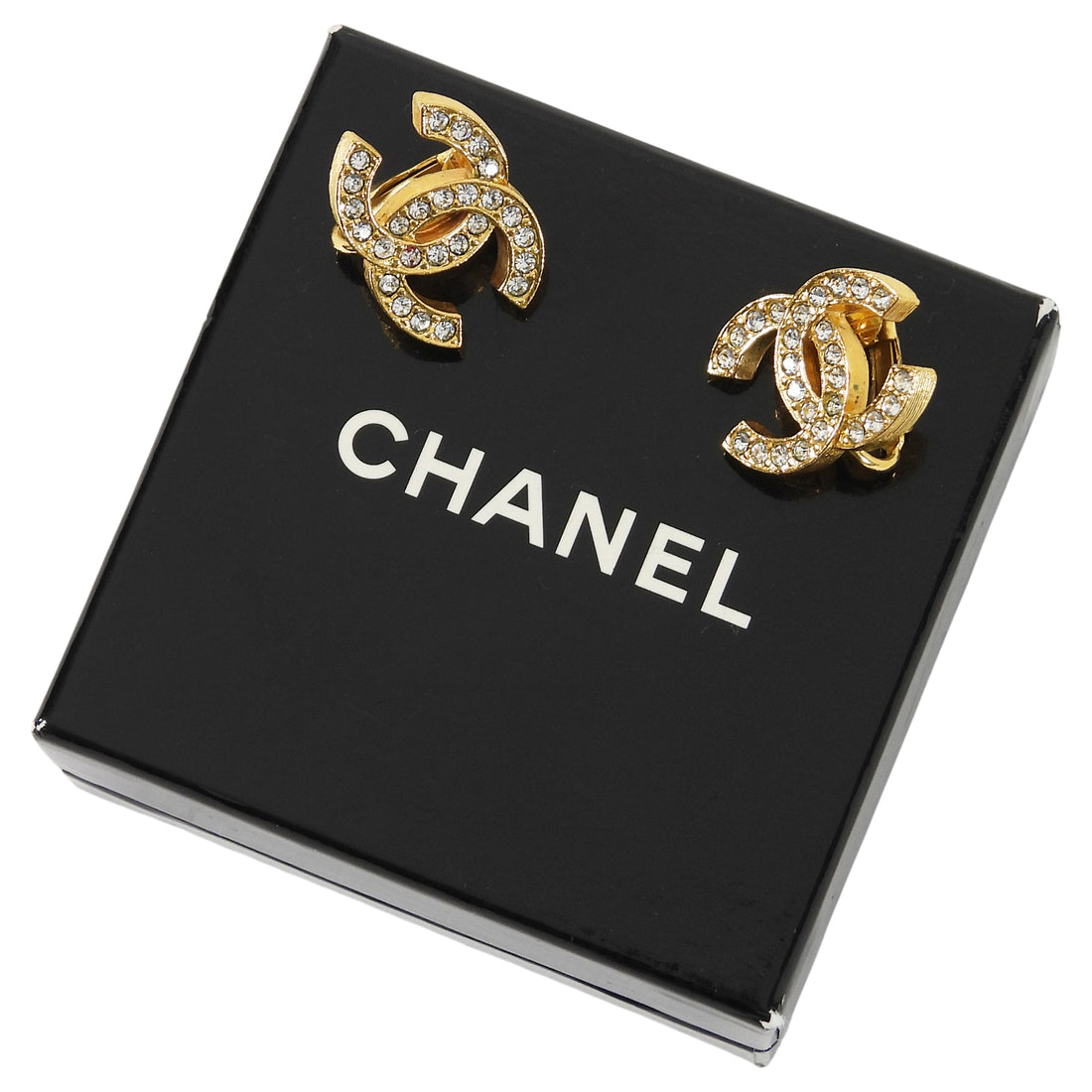 Chanel Gold CC Studded Clip-On Earring