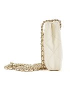 Chanel Ivory 2021 Quilted Lambskin Mini Square Chain Clutch Bag GHW