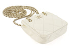 Chanel Ivory 2021 Quilted Lambskin Mini Square Chain Clutch Bag GHW