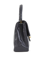 Chanel Black Vintage 1989 Lambskin Quilted CC Flap Small Kelly Bag
