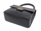 Chanel Black Vintage 1989 Lambskin Quilted CC Flap Small Kelly Bag