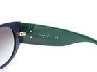 Chanel Navy Dark Green Quilted CC Pilot Acetate Two Tone Sunglasses