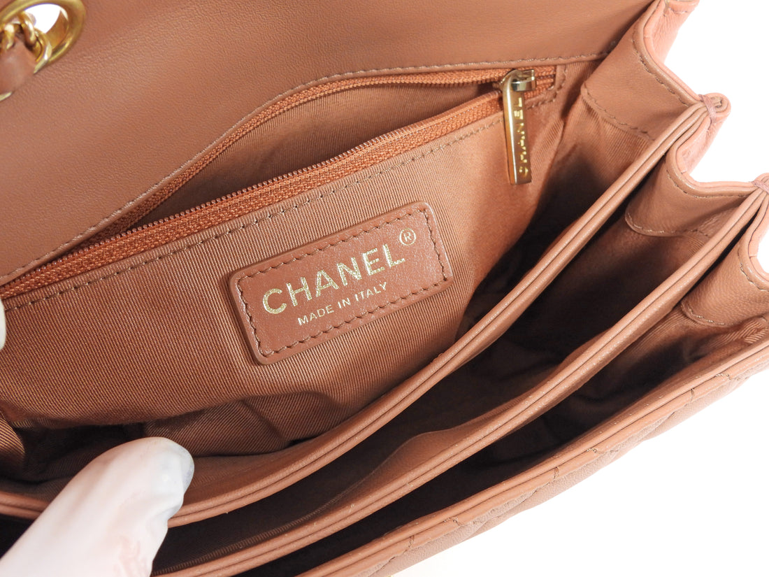 Chanel Quartz Brown Quilted Leather Daily Companion Medium Single Flap Bag