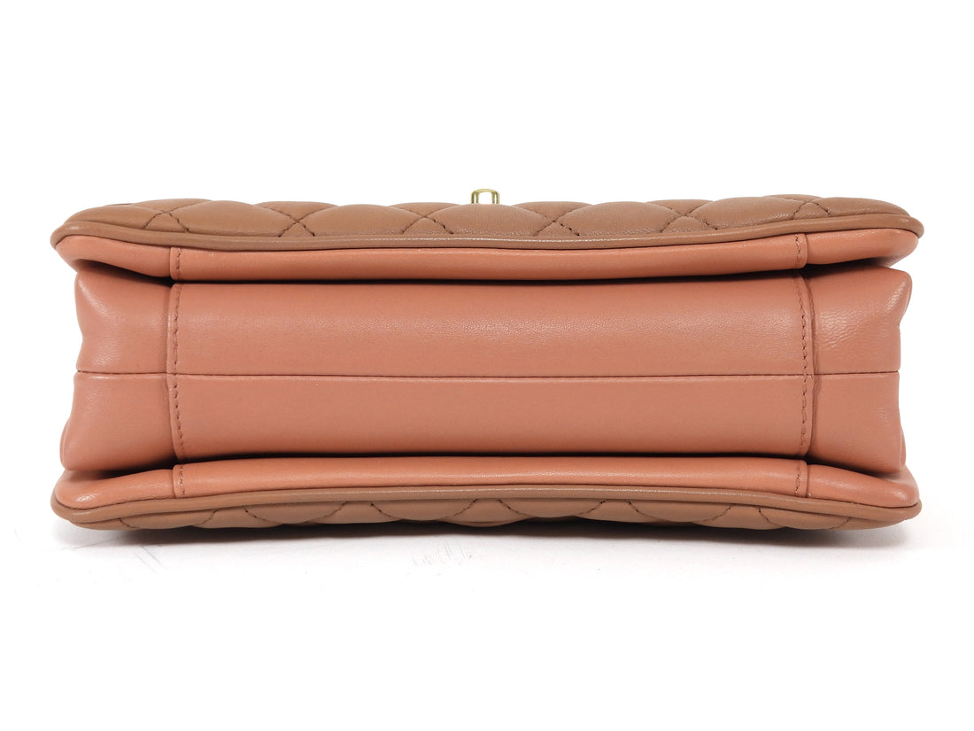 Chanel Quartz Brown Quilted Leather Daily Companion Medium Single Flap Bag