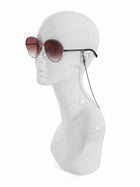 Chanel Silver Chain Link Gradient Lens Aviator Sunglasses with CC Chain 4242