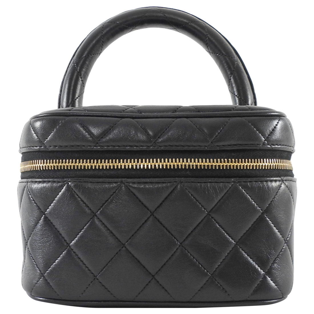 Chanel Vintage 1994 Black Quilted Lambskin CC Vanity Bag